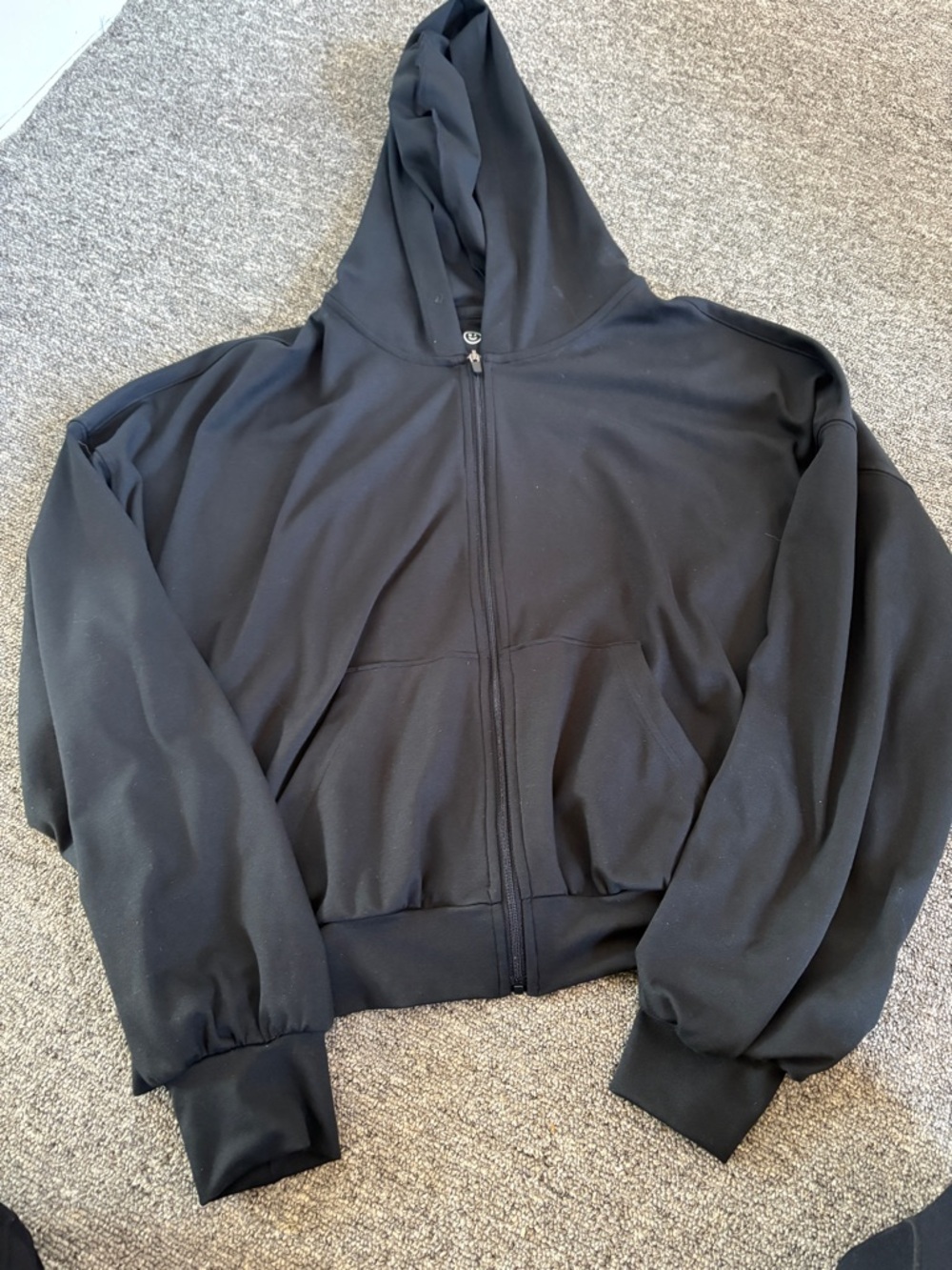 Women's hollister Black Zip-Up Hooded athletic sweater